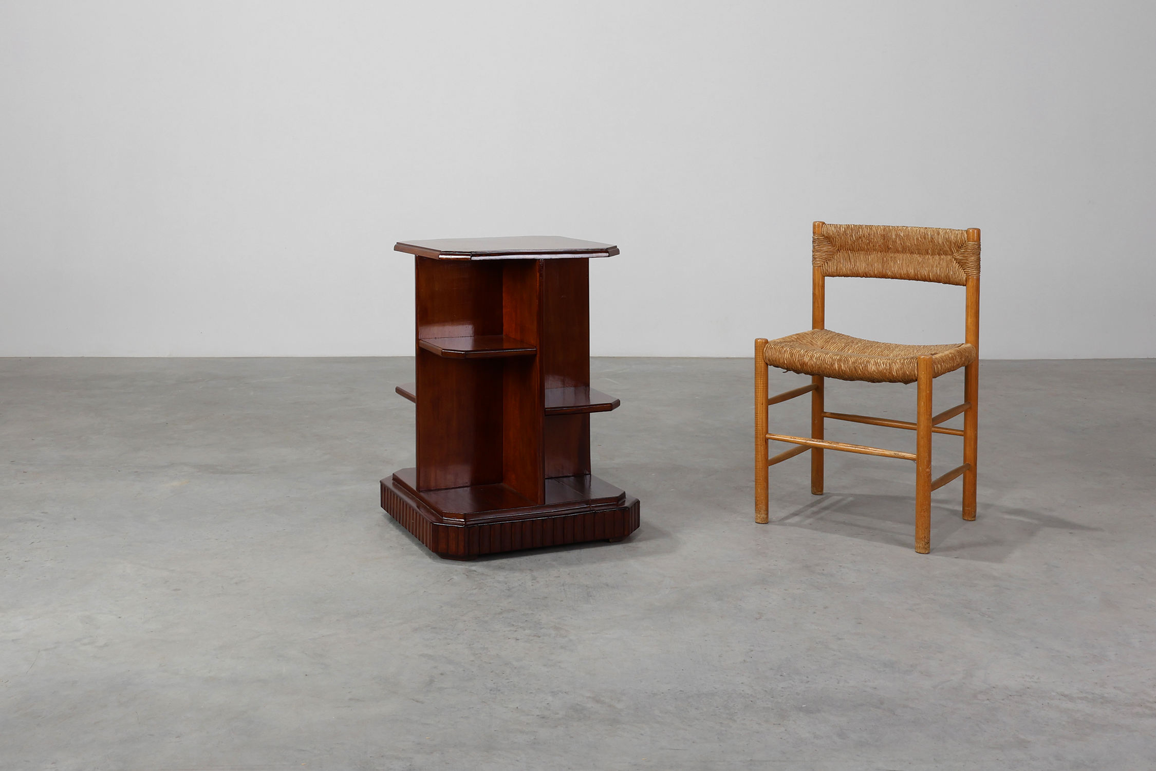French Art Deco Side Table in Wood, circa 1920thumbnail